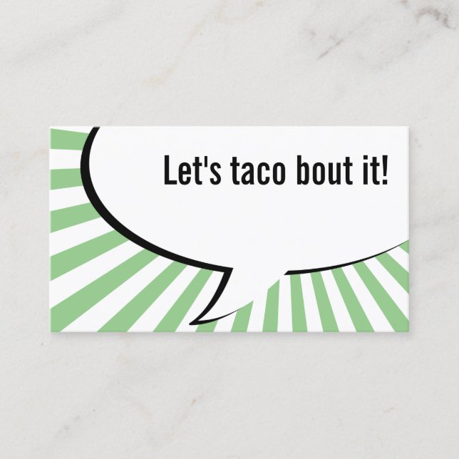 Carte De Visite laisse taco en parler (Devant)