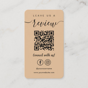 Carte De Visite Laissez-Nous Un Avis Facebook Instagram Qr Code Lo