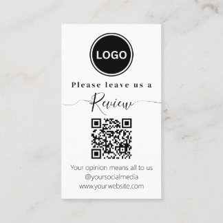 Carte De Visite Laissez-nous un avis | QR code Moderne