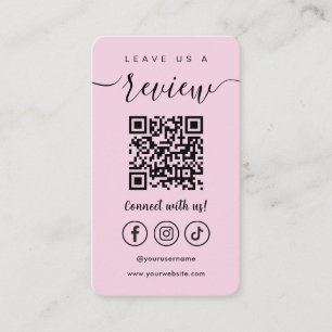 Carte De Visite Laissez-Nous Un Avis Qr Code Social Media Logo Ros