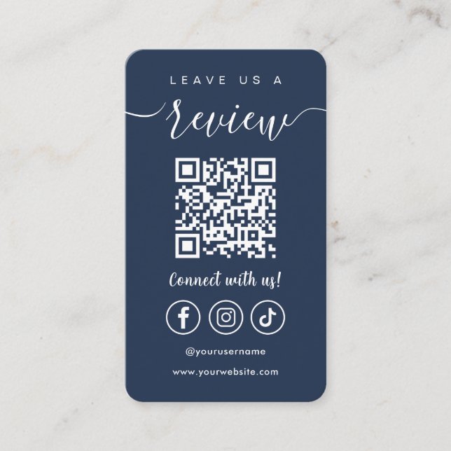 Carte De Visite Laissons-nous un commentaire Qr Code Social Média  (Devant)