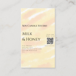 Carte De Visite Lait miel bougie soja entreprise ajouter q r code