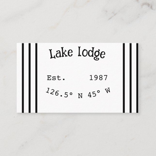 Carte De Visite Lake house et. Date année coordonnées personnalisé (Devant)