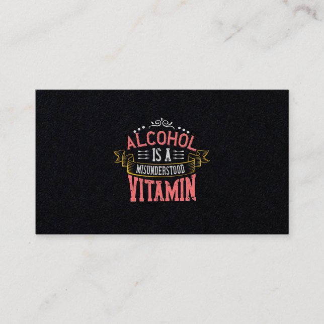 Carte De Visite L'Alcool Est Une Vitamine Incomprise (Devant)