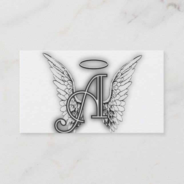 Carte De Visite L'alphabet d'ange ce dernier initial s'envole le (Devant)