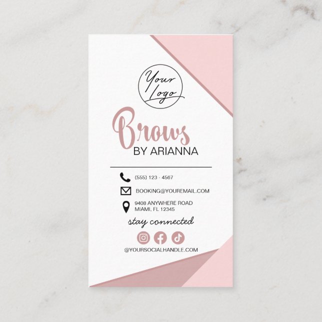 Carte De Visite Lamination des sourcils Instructions de soins post (Dos)