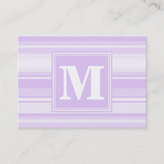 Carte De Visite Landes lilas monogrammes (Devant)