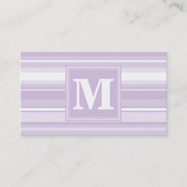 Carte De Visite Landes violettes de chardon monogramme (Devant)