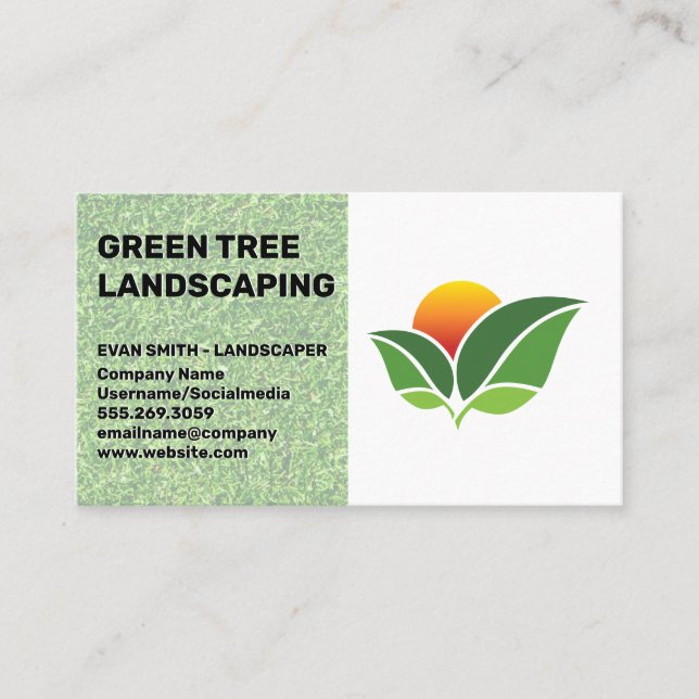 Carte De Visite Landscaping | Green Grass Cut | Topiary (Devant)