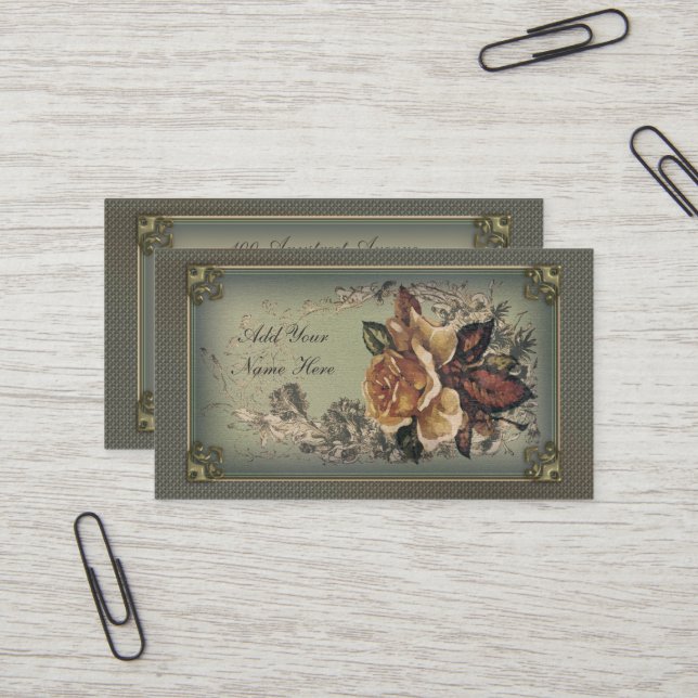 Carte De Visite L'anglais vintage jaune s'est levé (Devant/Arrière en situation)
