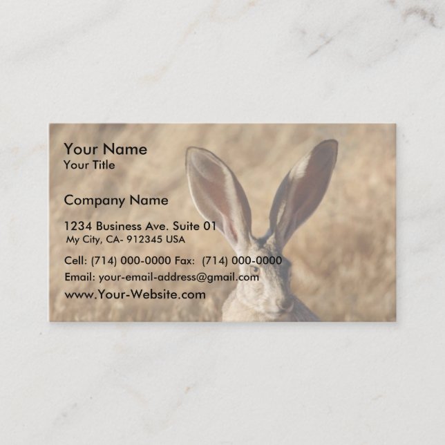 Carte De Visite Lapin à queue noire (Devant)