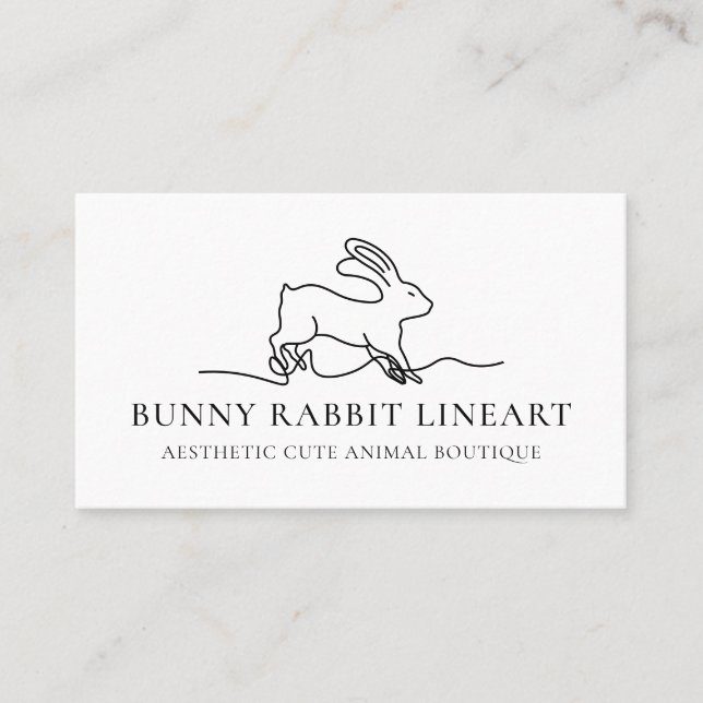 Carte De Visite Lapin blanc dessin bébé animal (Devant)