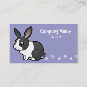 Carte De Visite Lapin de dessin animé (oreille tombante poil lisse