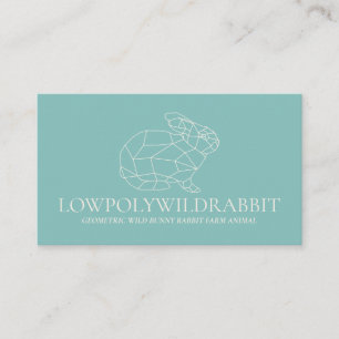 Carte De Visite Lapin de garenne animal vert lowpoly
