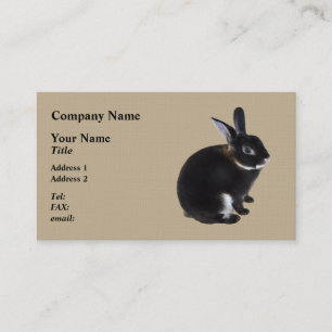 Carte De Visite Lapin Mini Rex Brown foncé et blanc