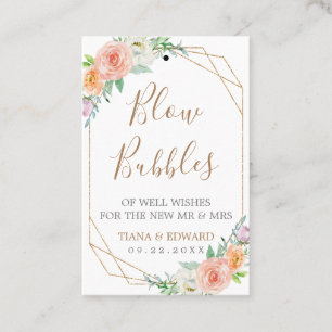 Carte De Visite L'aquarelle géométrique fleurit l'étiquette de