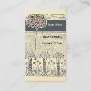 Carte De Visite L'arbre de rose rouge avec le rouge fleurit le