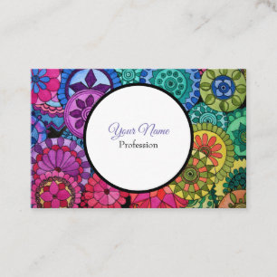 Carte De Visite L'arc-en-ciel d'aquarelle colore le mandala