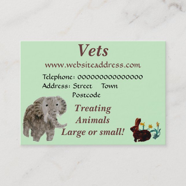 Carte De Visite L'art animal sauvage (Devant)