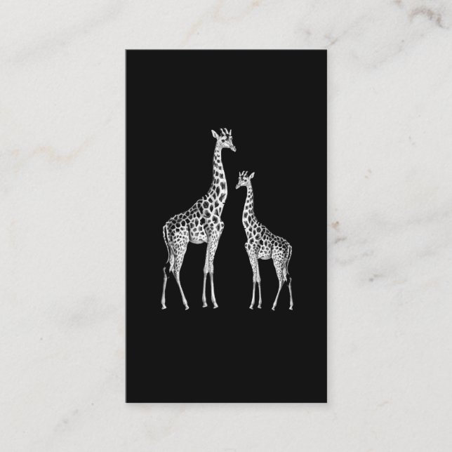 Carte De Visite L'art animalier amusant de la Girafe (Devant)