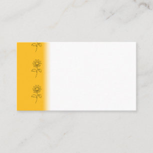 Carte De Visite L'art artistique de la ligne continue du tournesol