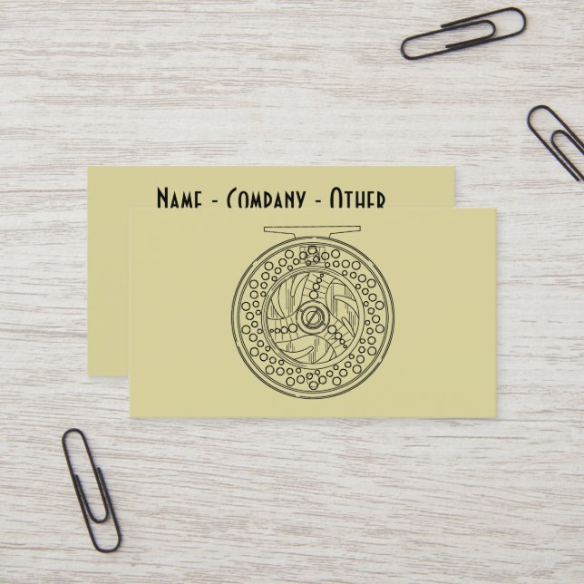 Carte De Visite L'art de la bobine de mouche pour les fans de pêch (Devant/Arrière en situation)