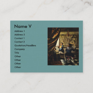 Carte De Visite L'art de la peinture de Johannes Vermeer vers 1668