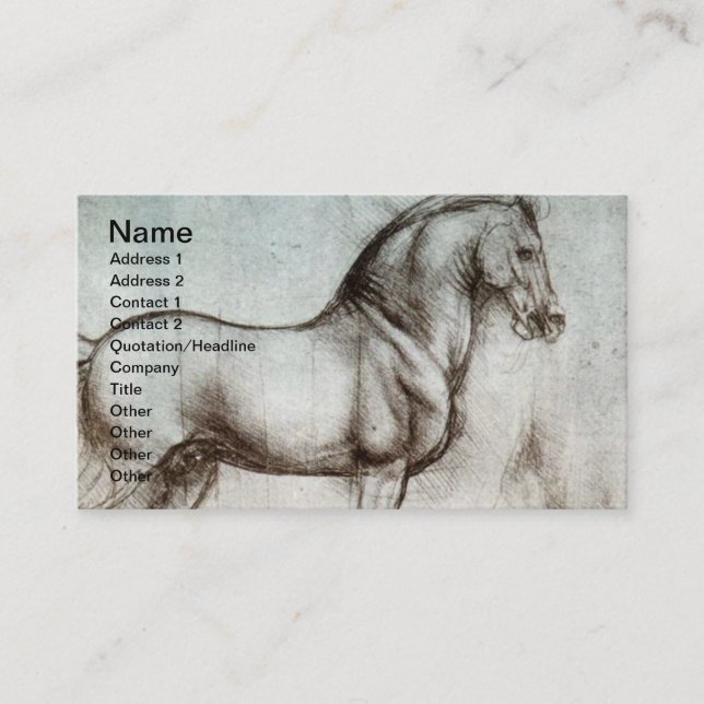 Carte De Visite L'art du cheval Vintage (Devant)