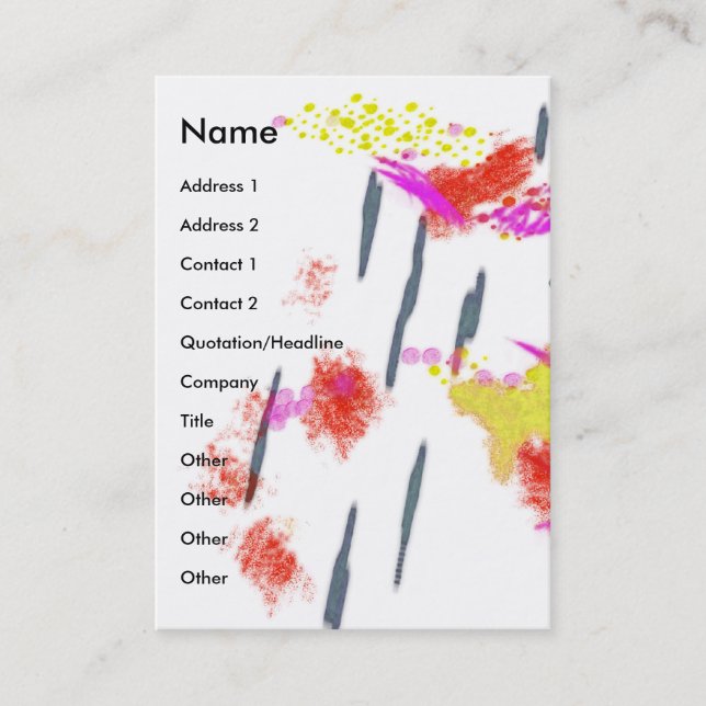 Carte De Visite L'art se met en couleur (Devant)