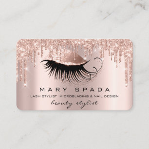 Carte De Visite L'artiste de maquillage Eyebrows Lashes Rose Brows