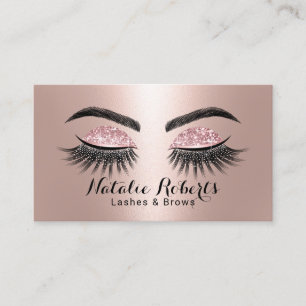Carte De Visite L'artiste de maquillage Glam Rose Gold Eyelash