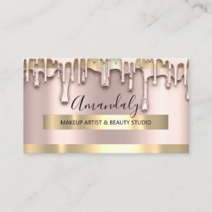 Carte De Visite L'artiste maquillage Nails Wax Beauty Gold Rose VI