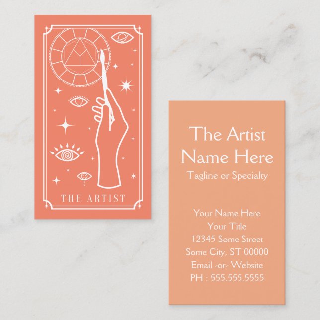 Carte De Visite l'artiste tarot (Devant / Derrière)