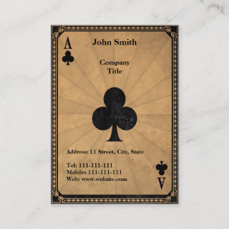 Carte De Visite L'As vintage des Clubs