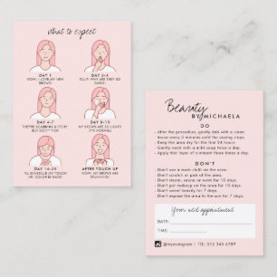 Carte De Visite Lash/Brow Aftercare Instructions & Appointment