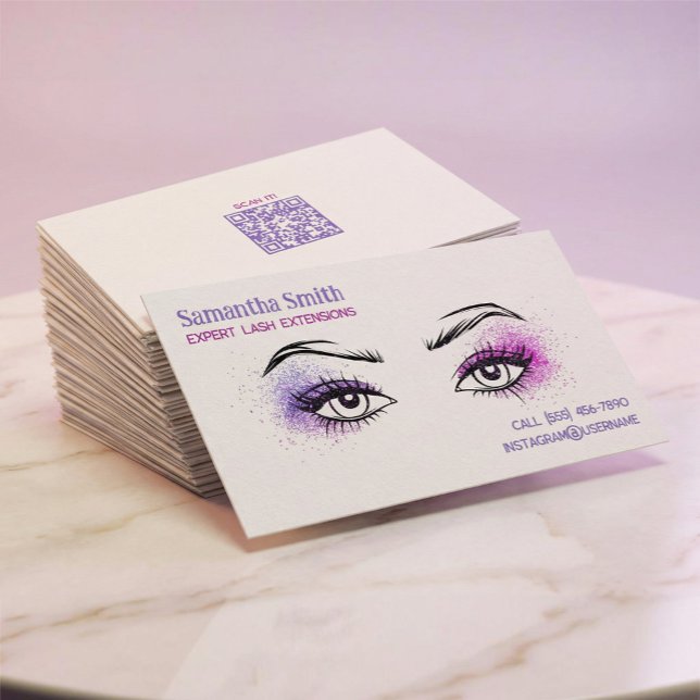 Carte De Visite 💋 Lash Brow Tech Épais Premium Texté (Lash Brow Tech Business Cards)