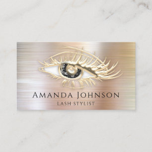 Carte De Visite Lash Brows maquillage Logo Black Eye QrCode Rose O