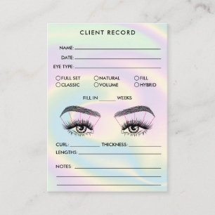 Carte De Visite Lash Client Record Ajouter Logo Holographe
