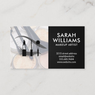 Carte De Visite Lash des yeux   Brosses de maquillage et palette