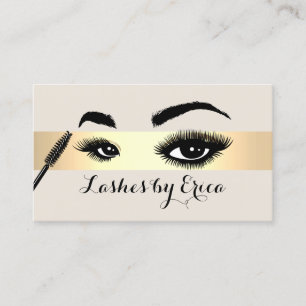 Carte De Visite Lash Extensions Maquillage Artiste Gold Stripe Sal