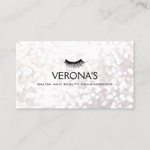 Carte De Visite Lash Extensions White Bokeh
