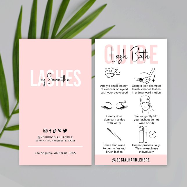 Carte De Visite Lash Guide de soins de bain Eyelashes nettoyant Fe (Créateur téléchargé)