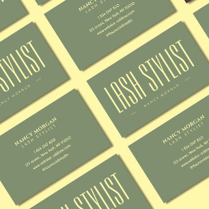 Carte De Visite Lash Styliste Sage Green