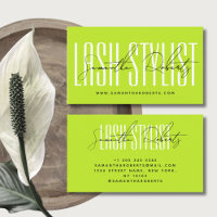Lash styliste typographie moderne script néon vert