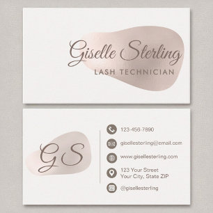 Carte De Visite Lash Technicien Rose Gold Foil Blush Beauté
