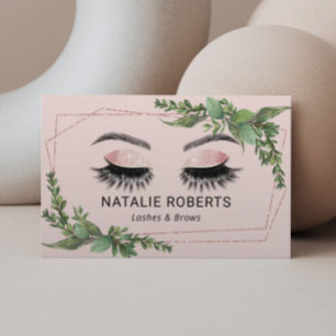Carte De Visite Lashes Artiste maquillage Géométrique Verdure ro
