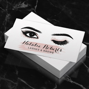 Carte De Visite Lashes Artiste maquillage Wink Eye Blush Rose Salo