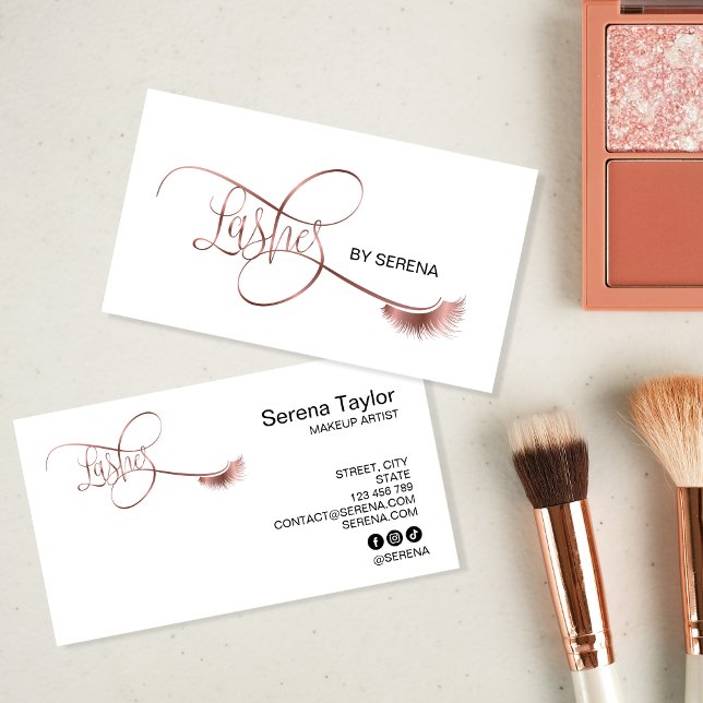 Carte De Visite Lashes Beauty Maquillage Girl Extension Lash Elega (Créateur téléchargé)