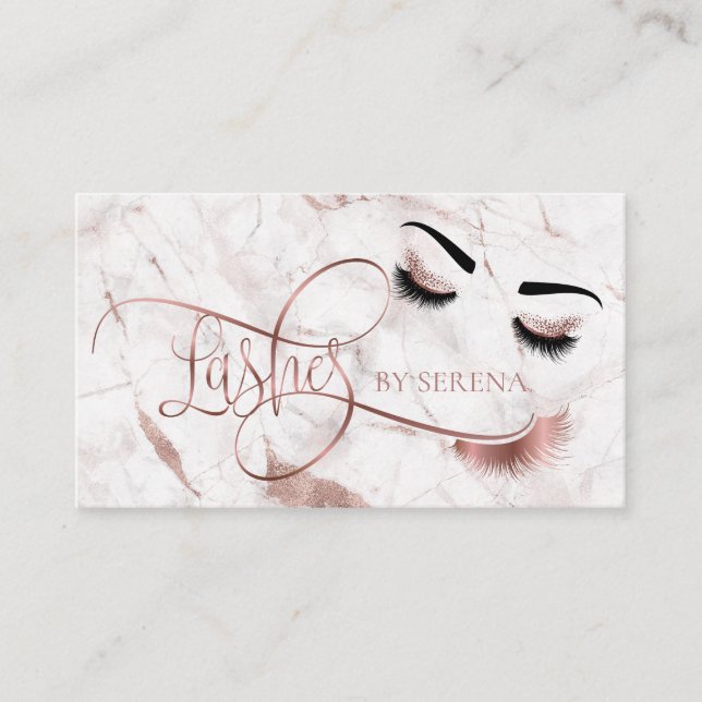 Carte De Visite Lashes Beauty Maquillage Girl Extension Lash Marbr (Devant)