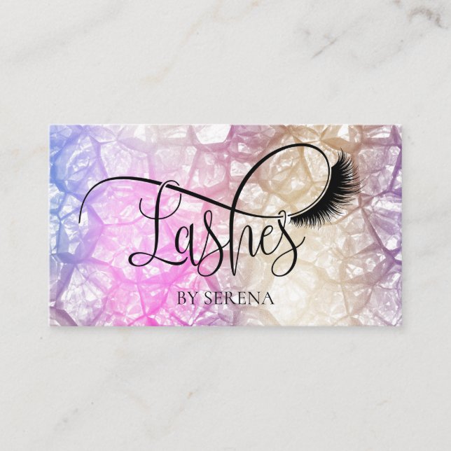 Carte De Visite Lashes Beauty Maquillage Girl Lash Holographe Diam (Devant)